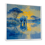 Elephant At The Waters Edge - Elephant Living Room Wall Art