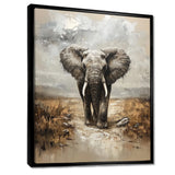 Elephant Majesty In The Grasslands - Elephant Canvas Wall Art