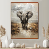 Elephant Majesty In The Grasslands - Elephant Canvas Wall Art