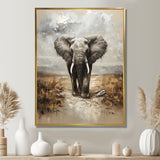 Elephant Majesty In The Grasslands - Elephant Canvas Wall Art