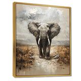 Elephant Majesty In The Grasslands - Elephant Canvas Wall Art