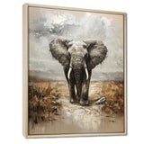 Elephant Majesty In The Grasslands - Elephant Canvas Wall Art