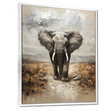 Elephant Majesty In The Grasslands - Elephant Canvas Wall Art