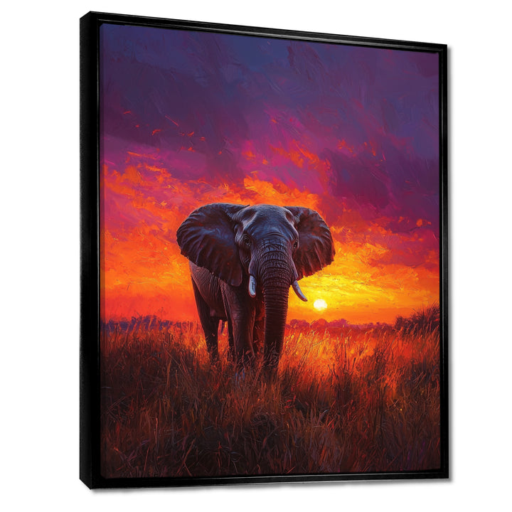 Elephant In The Sunset Glow - Elephant Wall Decor