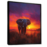 Elephant In The Sunset Glow - Elephant Wall Decor