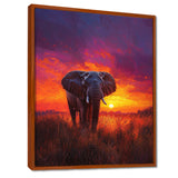 Elephant In The Sunset Glow - Elephant Wall Decor