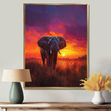 Elephant In The Sunset Glow - Elephant Wall Decor