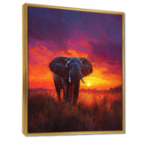 Elephant In The Sunset Glow - Elephant Wall Decor