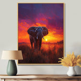 Elephant In The Sunset Glow - Elephant Wall Decor