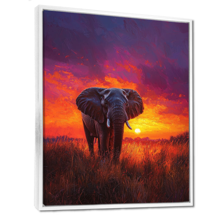 Elephant In The Sunset Glow - Elephant Wall Decor