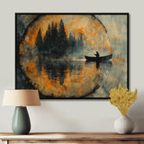 Fishing Tranquility River Landscape I - Boat Fishing Wall Art Canvas Wall Art