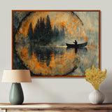 Fishing Tranquility River Landscape I - Boat Fishing Wall Art Canvas Wall Art
