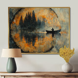 Fishing Tranquility River Landscape I - Boat Fishing Wall Art Canvas Wall Art