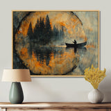 Fishing Tranquility River Landscape I - Boat Fishing Wall Art Canvas Wall Art