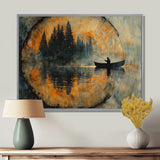 Fishing Tranquility River Landscape I - Boat Fishing Wall Art Canvas Wall Art