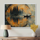 Fishing Tranquility River Landscape I - Boat Fishing Wall Art Canvas Wall Art