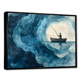 Fishing Horizon Wooden Slide Landscape - Boat Fishing Wall Art Canvas Wall Art