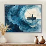 Fishing Horizon Wooden Slide Landscape - Boat Fishing Wall Art Canvas Wall Art