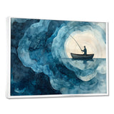 Fishing Horizon Wooden Slide Landscape - Boat Fishing Wall Art Canvas Wall Art