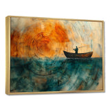 Fishing Tranquility Wooden Slide Landscape I - Boat Fishing Wall Art Canvas Wall Art