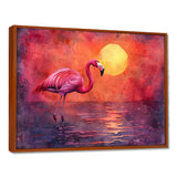 Flamingo In The Sunset - Flamingo Canvas Wall Art