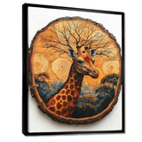 Floral Giraffe Portrait In African Landscape - Giraffe Canvas Wall Art