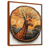 Floral Giraffe Portrait In African Landscape - Giraffe Canvas Wall Art