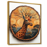 Floral Giraffe Portrait In African Landscape - Giraffe Canvas Wall Art