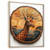 Floral Giraffe Portrait In African Landscape - Giraffe Canvas Wall Art
