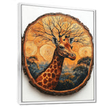 Floral Giraffe Portrait In African Landscape - Giraffe Canvas Wall Art