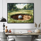 Abstract Golf Ball On The Field - Golf Canvas Wall Art