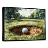 Abstract Golf Ball On The Field - Golf Canvas Wall Art