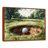 Abstract Golf Ball On The Field - Golf Canvas Wall Art