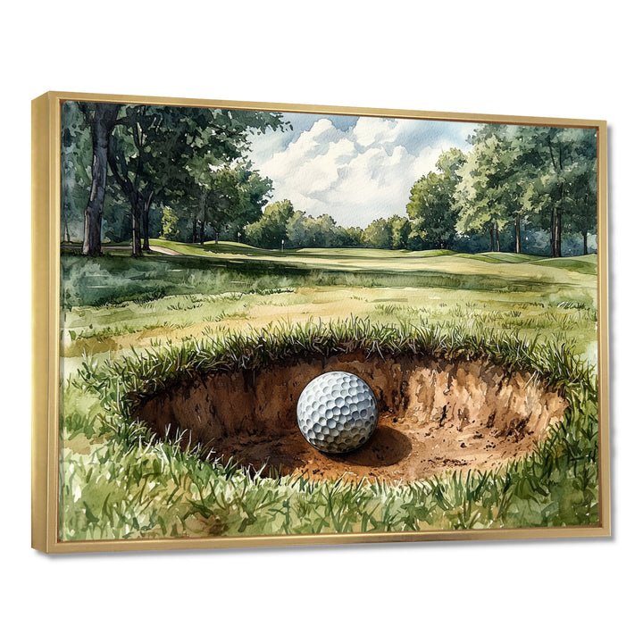 Abstract Golf Ball On The Field - Golf Canvas Wall Art