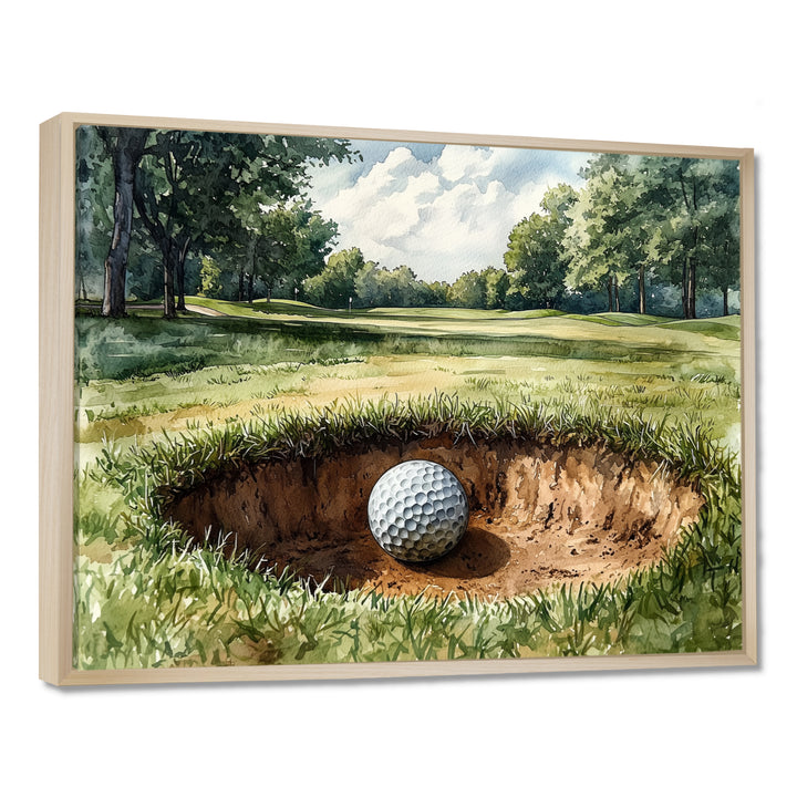 Abstract Golf Ball On The Field - Golf Canvas Wall Art