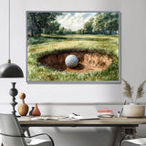 Abstract Golf Ball On The Field - Golf Canvas Wall Art