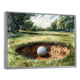 Abstract Golf Ball On The Field - Golf Canvas Wall Art