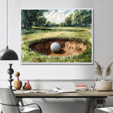 Abstract Golf Ball On The Field - Golf Canvas Wall Art