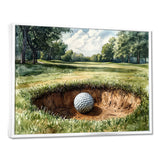 Abstract Golf Ball On The Field - Golf Canvas Wall Art