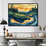 Abstract Golf Course Champions Horizon
 I - Golf Canvas Wall Art