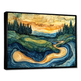 Abstract Golf Course Champions Horizon
 I - Golf Canvas Wall Art