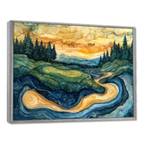 Abstract Golf Course Champions Horizon
 I - Golf Canvas Wall Art
