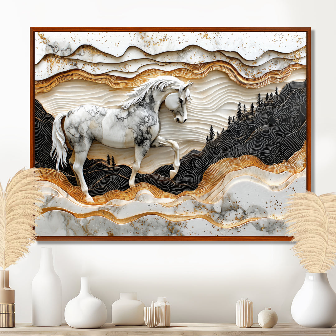 Abstract Gallop Horse Into The Forest - Horse Wall Art Prints