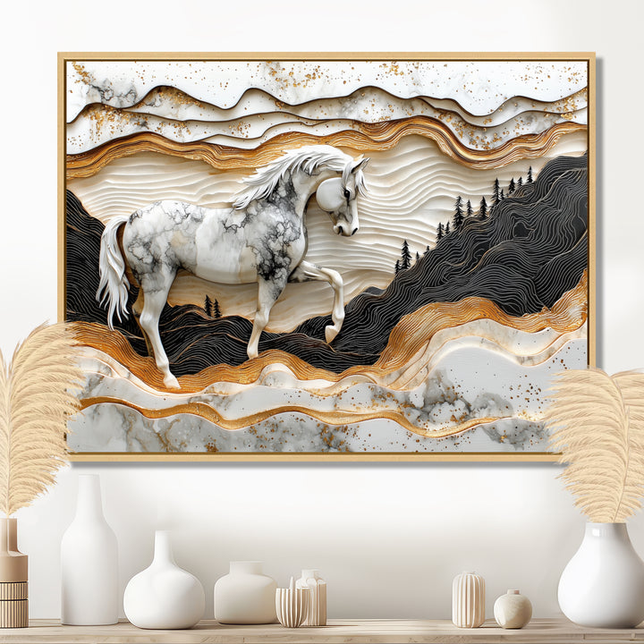 Abstract Gallop Horse Into The Forest - Horse Wall Art Prints