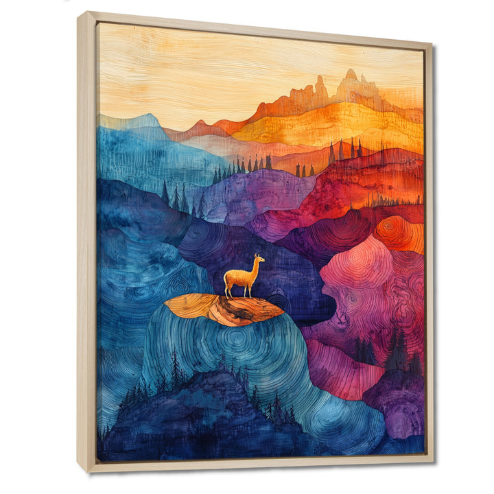 Llama In The Rainbow Mountain Slide - Llama Wall Art Prints