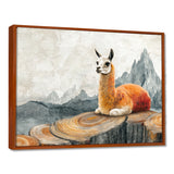 Llama In Peru Meditation Of The Guardian - Orange Llama Wall Art
