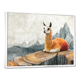Llama In Peru Meditation Of The Guardian - Orange Llama Wall Art