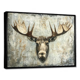 Abstract Antlers Of Moose Head - Brown Moose Wall Art
