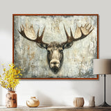 Abstract Antlers Of Moose Head - Brown Moose Wall Art