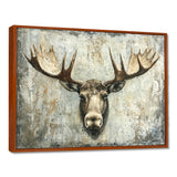 Abstract Antlers Of Moose Head - Brown Moose Wall Art